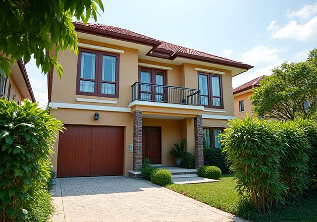Exterior of a beautiful semi-detached house in the East Coast of Singapore.