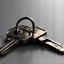 A set of modern house keys.